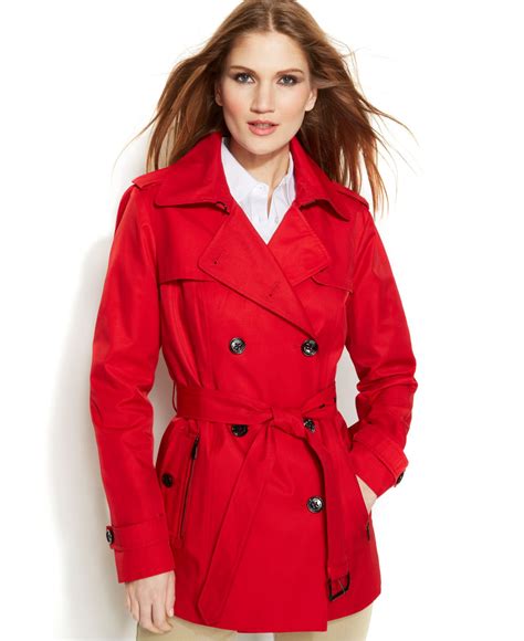 michael kors trenchcoat rot|Michael Kors belted trench coats.